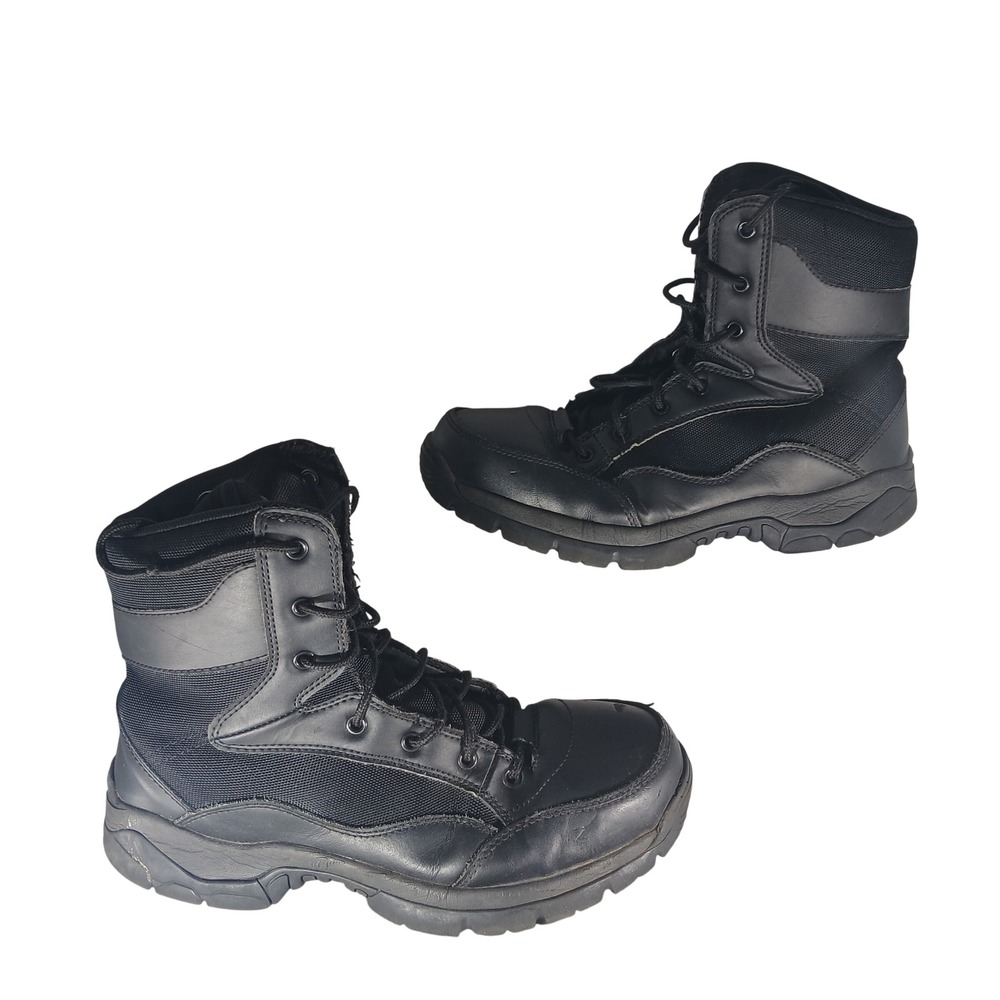 Interceptor Mens Black Tactical Work Boots Leather Synthetic Size‎ 9.5